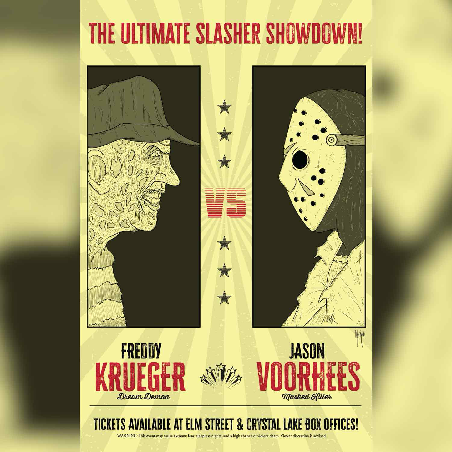 Freddy VS Jason Fight Poster 11x17 Print