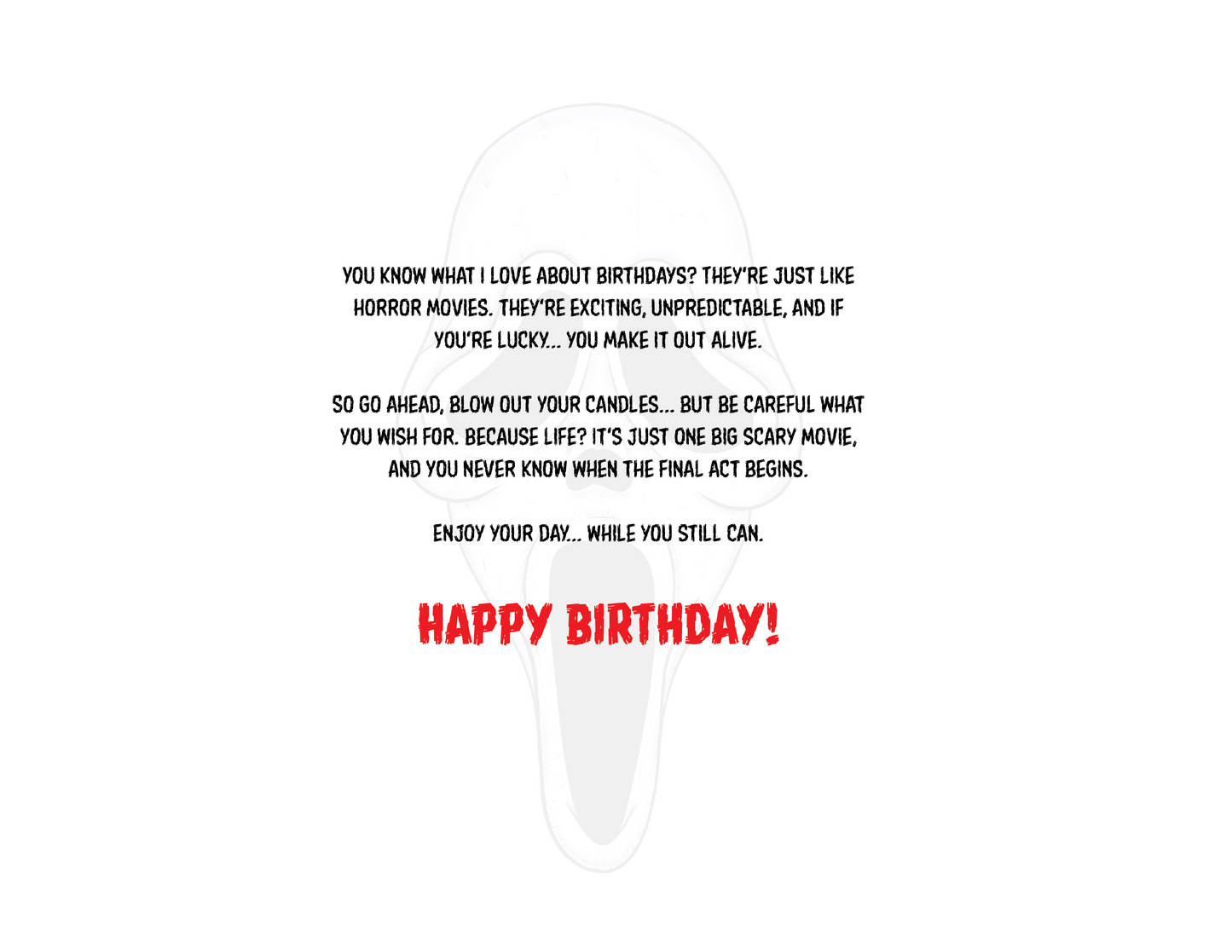 Ghostface Birthday Card