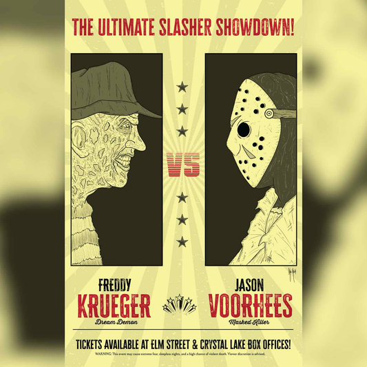 Freddy VS Jason Fight Poster 11x17 Print