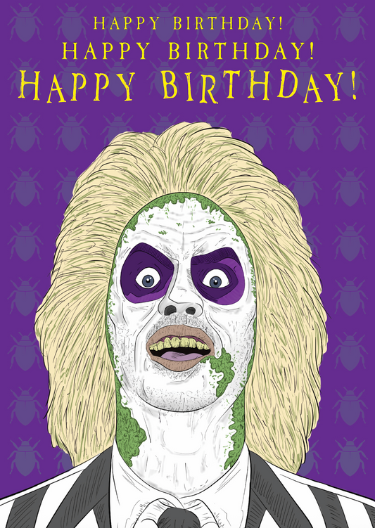 Beetlejuice Birthday Card