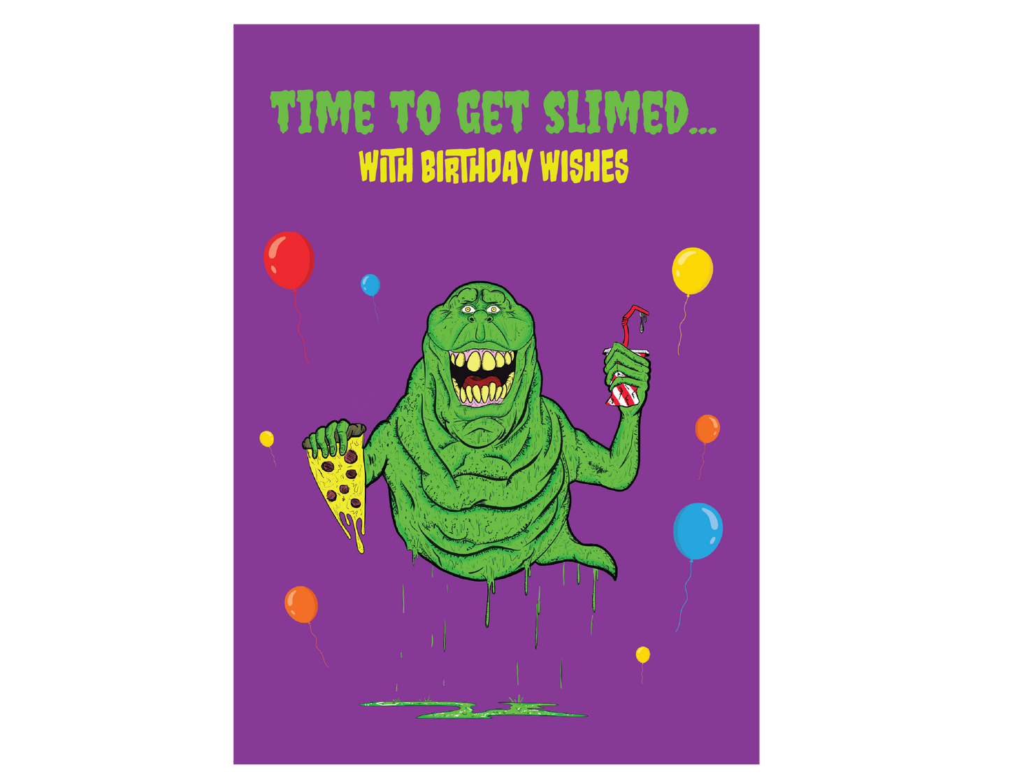Slimer Birthday Card